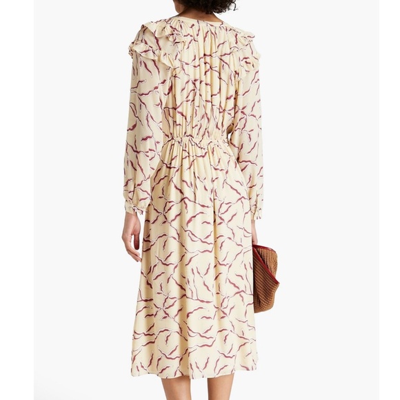 BA&SH Candice Wrap Midi Dress | Printed Crepe de Chine | Size 2 (0) | NWT - Picture 2 of 16